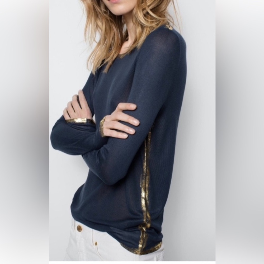 Zadig and Voltaire Blue and Gold long Sleeve